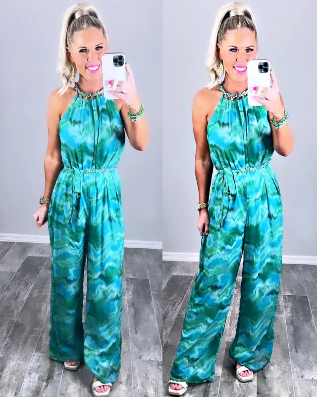 women's jumpsuits for summerSun And Done Green Jumpsuit