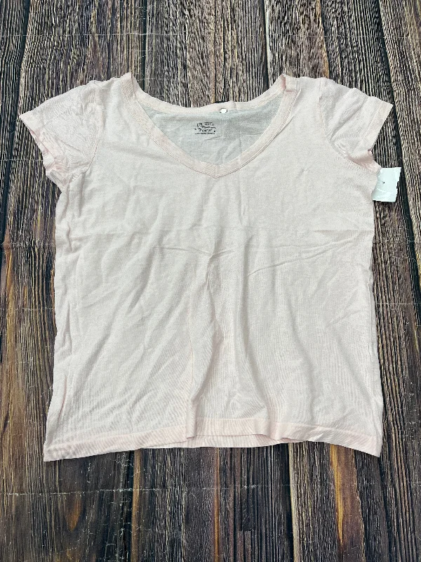 women's T-shirts with asymmetrical hemlinesPink Top Short Sleeve Basic Athleta, Size M