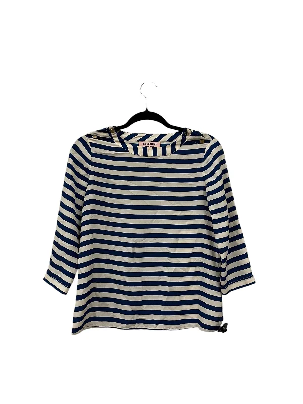 women's long sleeve tops for cocktail partiesTop Long Sleeve By Juicy Couture In Blue, Size: Xs