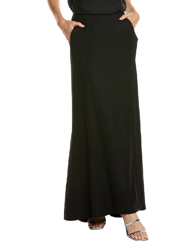 women's elastic waist skirtsAlberta Ferretti Wool-Blend Maxi Skirt