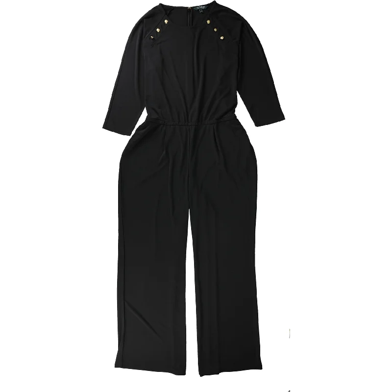 women's jumpsuits with metallic finishesRalph Lauren Womens Adestie Jumpsuit, Black, XX-Large