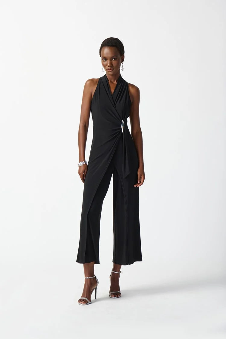 women's jumpsuits for ethical manufacturingJoseph Ribkoff Silky Knit Wrap Culotte Jumpsuit