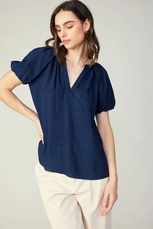 women's tops for those who want to wear versatile pieces that can be dressed up or downSplit Neckline Top