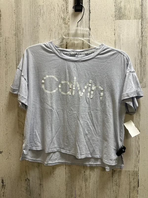 women's T-shirts with floral printsPurple Top Short Sleeve Calvin Klein, Size M