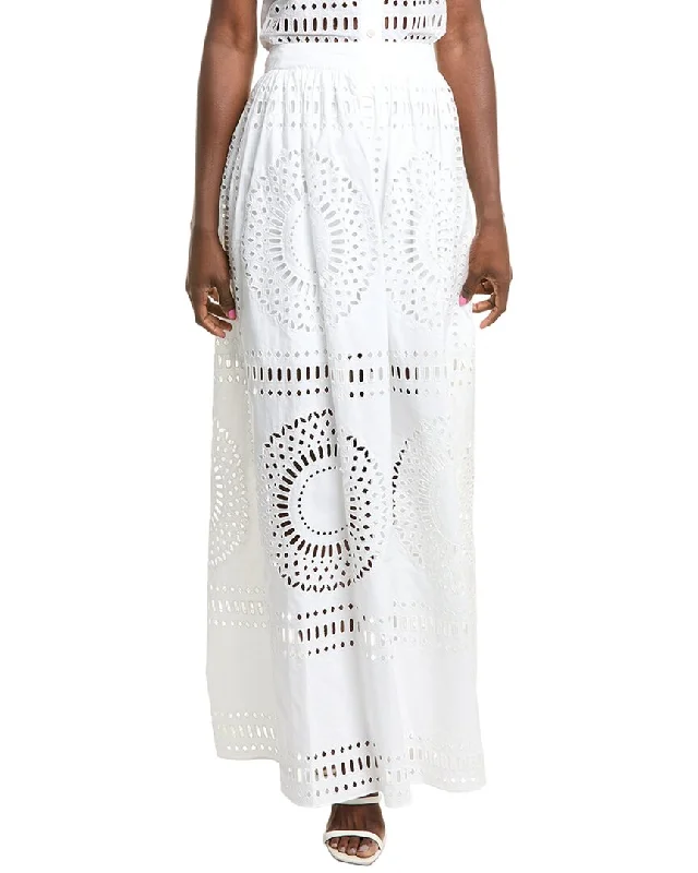 women's skater skirtsAlberta Ferretti Eyelet Maxi Skirt