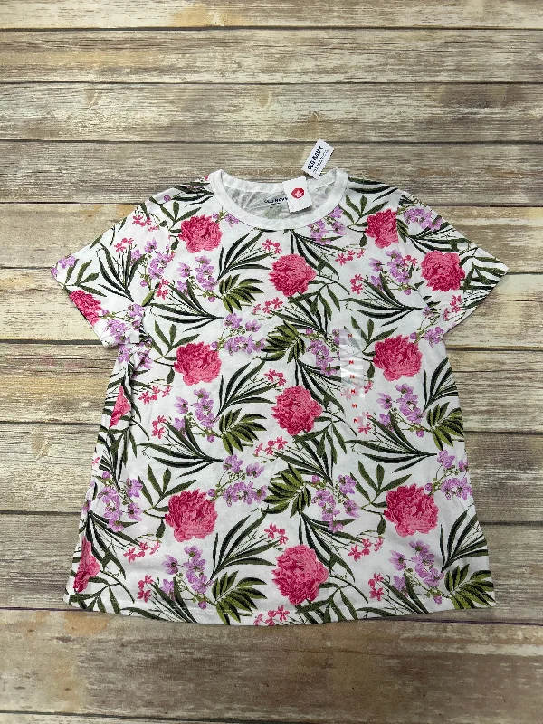 women's T-shirts for winterFloral Print Top Short Sleeve Basic Old Navy, Size M