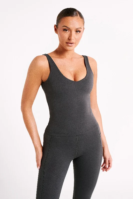 affordable women's topsNadine Yoga Top - Charcoal