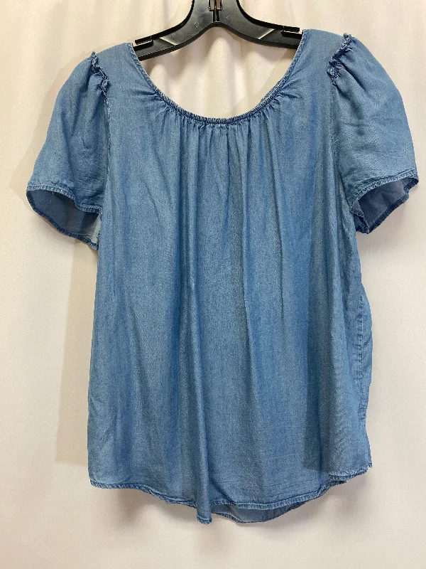 women's T-shirts with scoop necksBlue Top Short Sleeve Lc Lauren Conrad, Size S