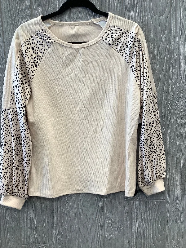 women's long sleeve tops with loose fitsTop Long Sleeve By Clothes Mentor In Cream, Size: S