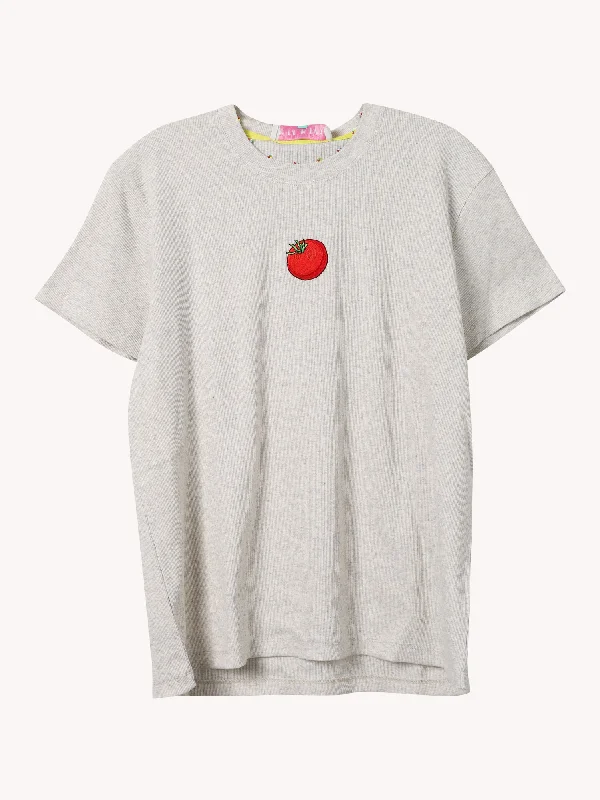 women's tops for smart casual looksEMBROIDERED TOMATO TEE