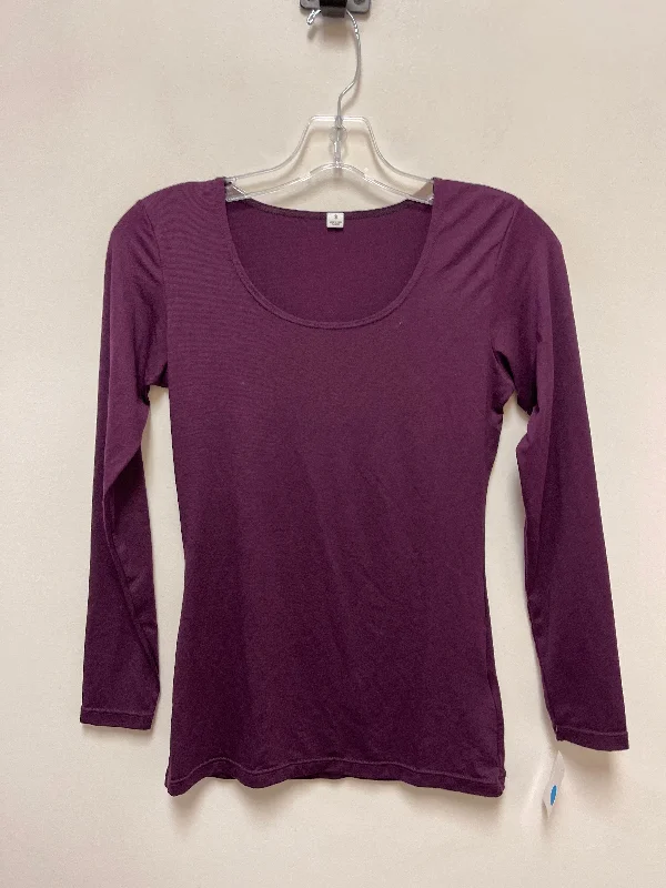 women's long sleeve tops for workTop Long Sleeve Basic By Clothes Mentor In Purple, Size: S