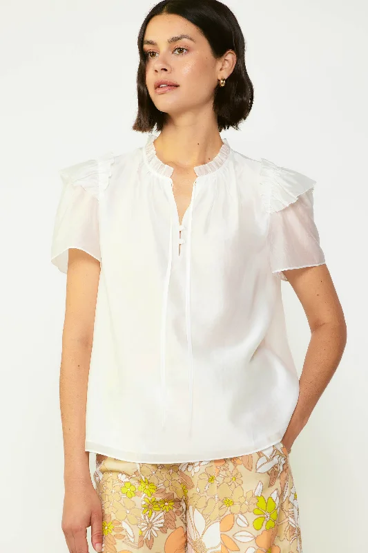 women's tops for those who value both quality and affordabilityRuffled Shoulder Blouse