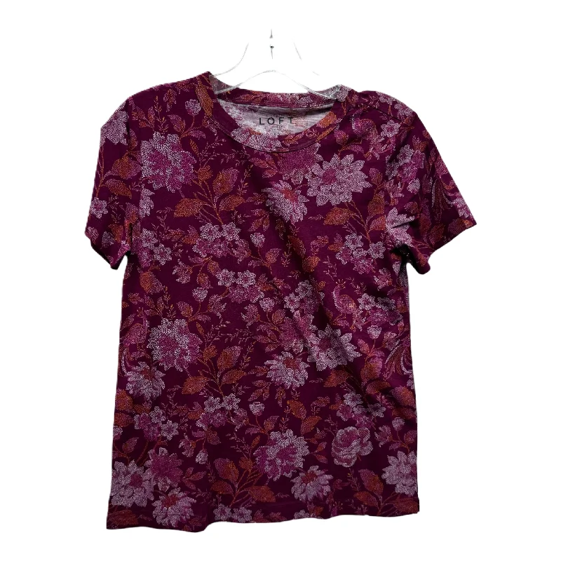 women's T-shirts for springPurple Top Short Sleeve Basic By Loft, Size: Xs