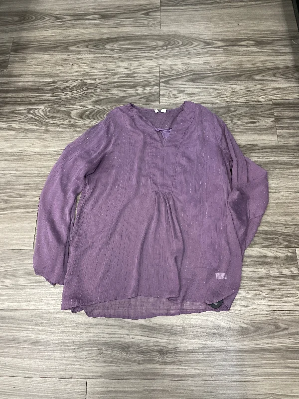 stylish women's long sleeve topsTop 2pc Long Sleeve By Cato In Purple, Size: Xl