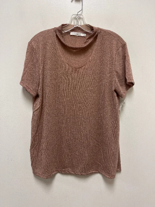 women's T-shirts with minimalist aestheticsRose Gold Top Short Sleeve Lush, Size M