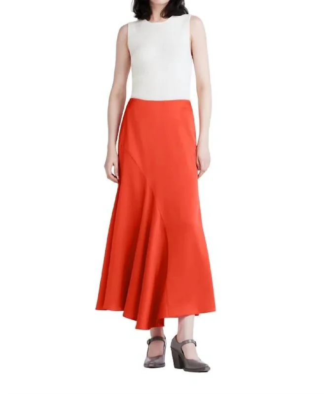 women's button-down high-slit skirts for weddingsPaulette Flared Midi Skirt In Sunset