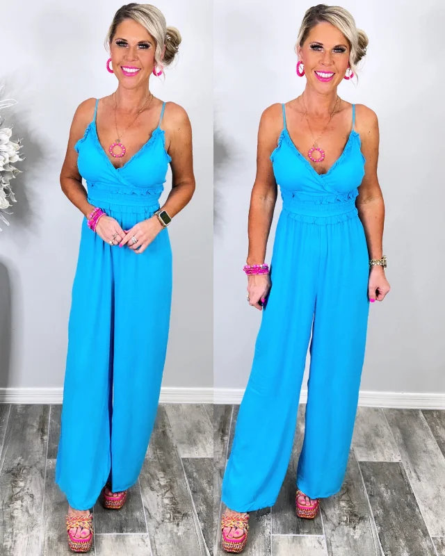 women's jumpsuits for springParadise Haven Jumpsuit - Blue