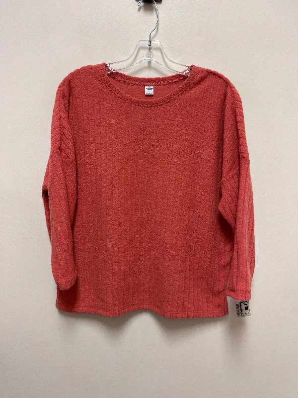 women's long sleeve tops for black-tie affairsTop Long Sleeve Basic By Old Navy In Orange, Size: S