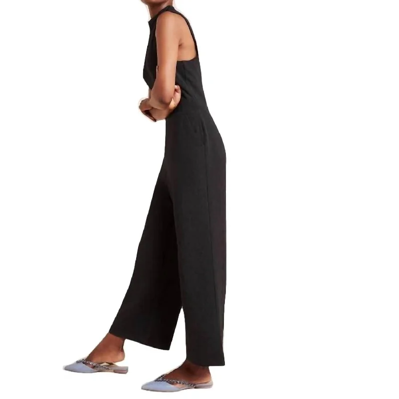 women's jumpsuits for tall womenEva Franco - Charley Mock Neck Jumpsuit