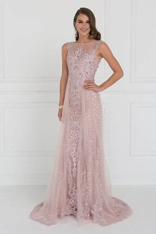 women's luxury dressesElizabeth K GL1583 - Cap Sleeve Tulle Evening Gown