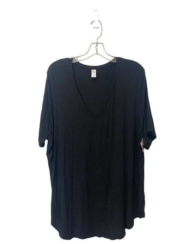 women's T-shirts made of silkBlack Top Short Sleeve Basic Old Navy, Size Xxl