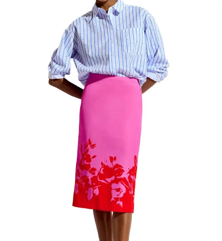 women's velvet mini skirtsFairydust Placed Print Skirt In Pink/red