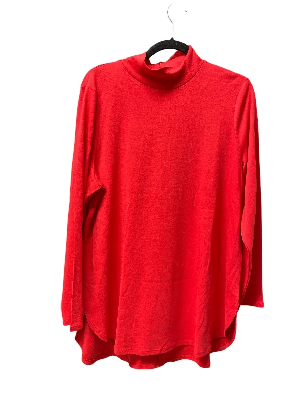 women's long sleeve tops with eco-friendly productionTop Long Sleeve By Chicos In Red, Size: Xl