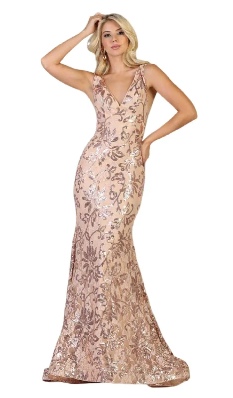 women's ethical fashion dressesMay Queen RQ7746 - Sequin Motif Evening Gown