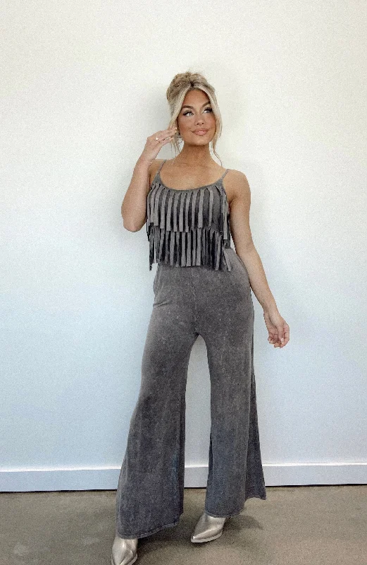 women's jumpsuits with cinched waistsFringe Frenzy Jumpsuit