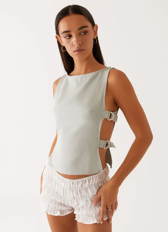 women's tops for those who want to create stylish and put-together outfits without spending a fortuneCherish You Buckle Top - Sage