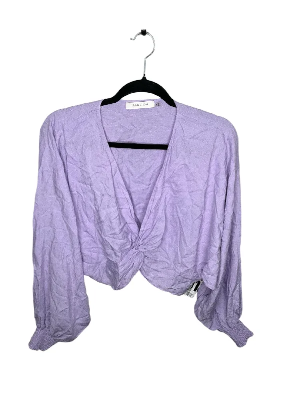 women's long sleeve tops made of cottonTop Long Sleeve By Mustard Seed In Purple, Size: M