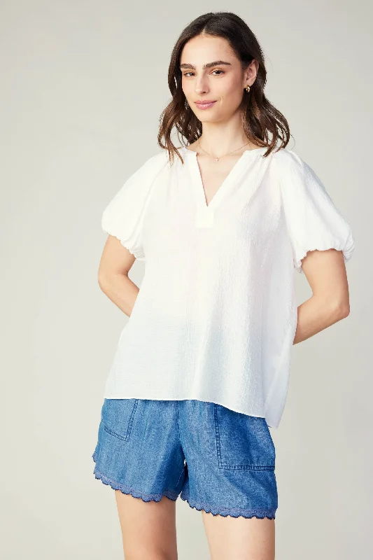 women's tops for those who want to add a pop of color to their outfitsSplit Neckline Top