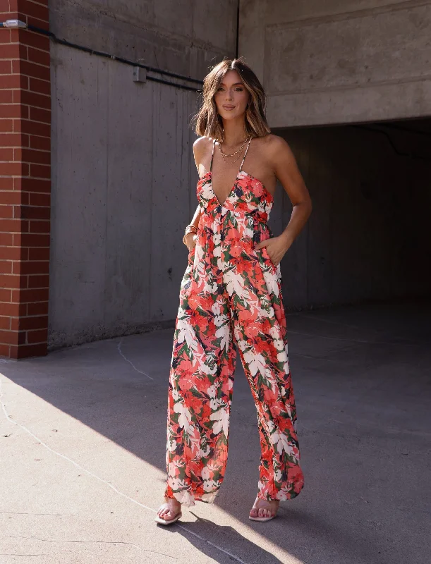 women's jumpsuits for gym sessionsBlossoms Abound Jumpsuit