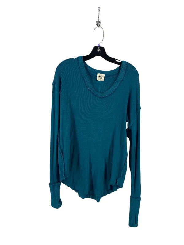 women's long sleeve tops with tall fitsTop Long Sleeve By We The Free In Teal, Size: S