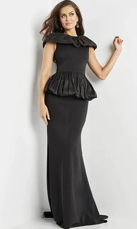 women's high-low dressesJovani 09997SC - Peplum Sheath Evening Dress