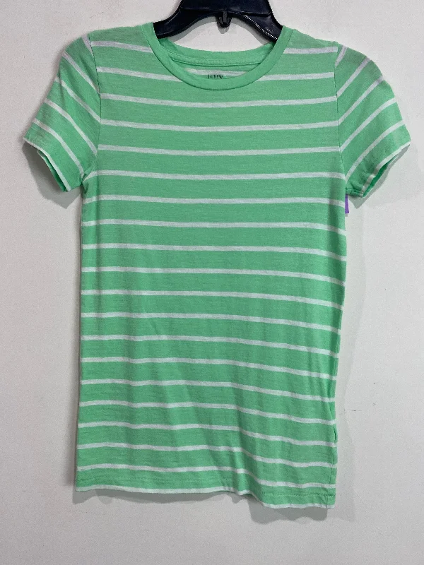 women's T-shirts with ribbed hemsGreen Top Short Sleeve J. Crew, Size Xs