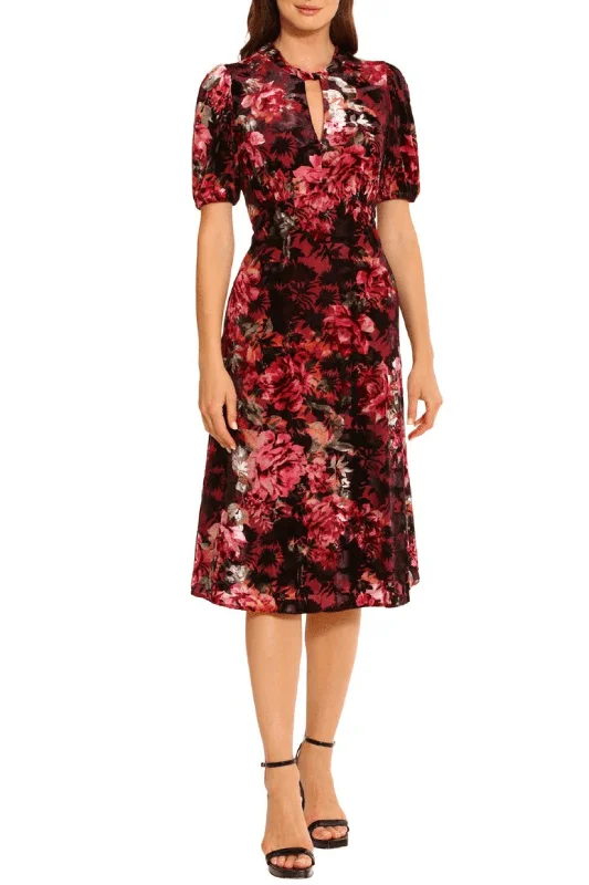 women's ethical fashion dressesMaggy London G5393M - Floral Jewel Neck Evening Dress