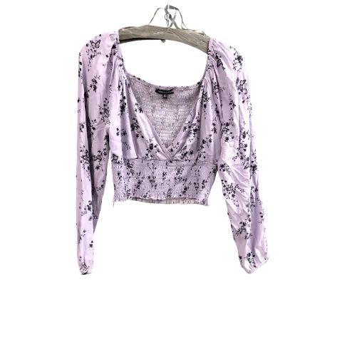 women's long sleeve tops with polka dotsTop Long Sleeve By Cmc In Purple, Size: M