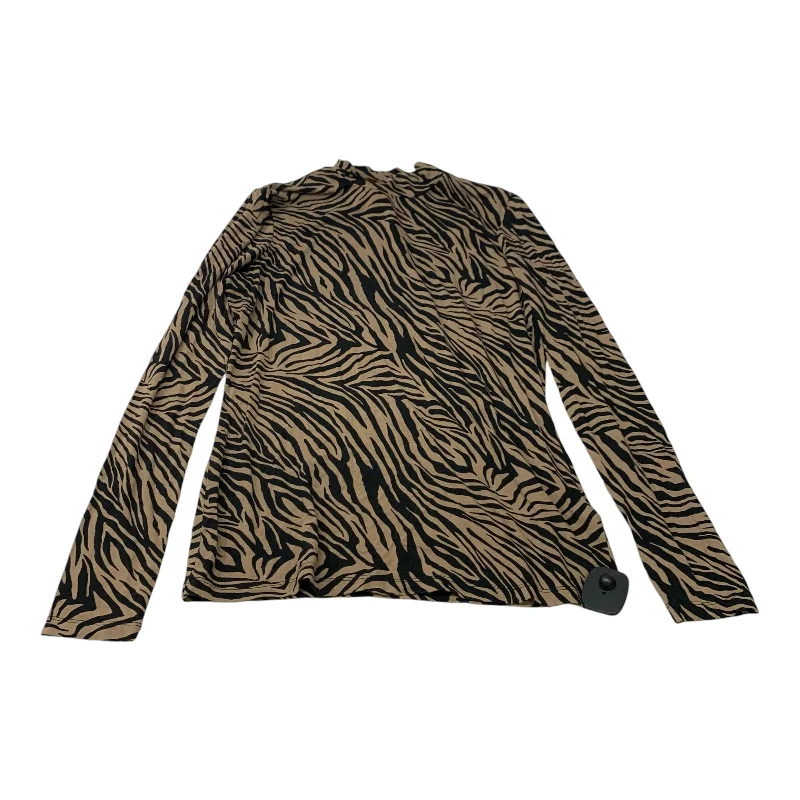 high-quality women's long sleeve topsTop Long Sleeve By Liverpool In Zebra Print, Size: S