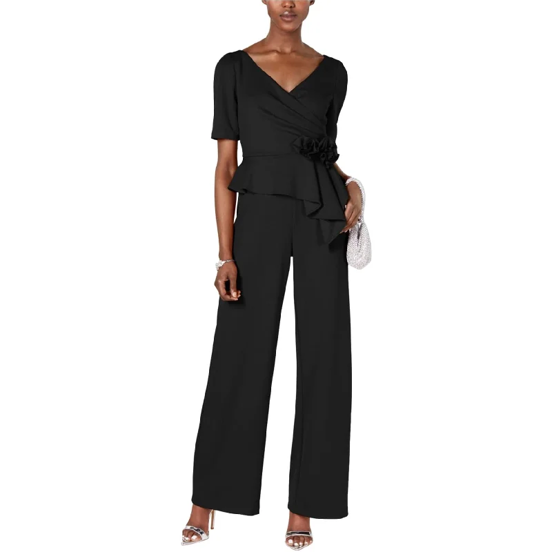 women's casual jumpsuitsAdrianna Papell Womens Rosette Jumpsuit