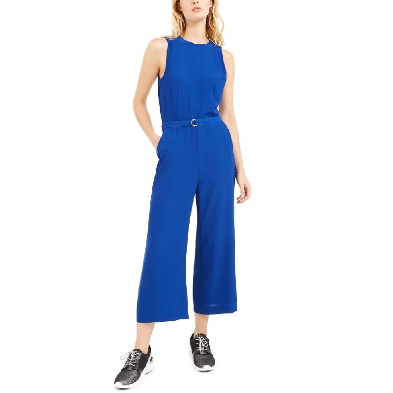 women's jumpsuits for ethical manufacturingMichael Kors Women's Belted Jumpsuit Regular & Petite Blue Size 0