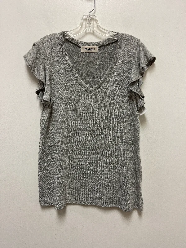 women's T-shirts for yoga sessionsGrey Top Short Sleeve Haptics, Size M