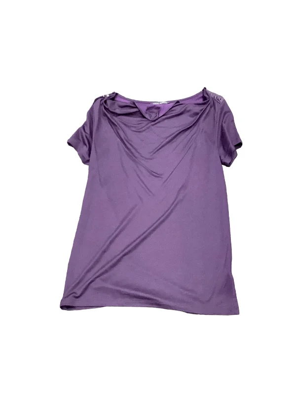 women's T-shirts with cold-shoulder cutsPurple Top Short Sleeve Banana Republic, Size S