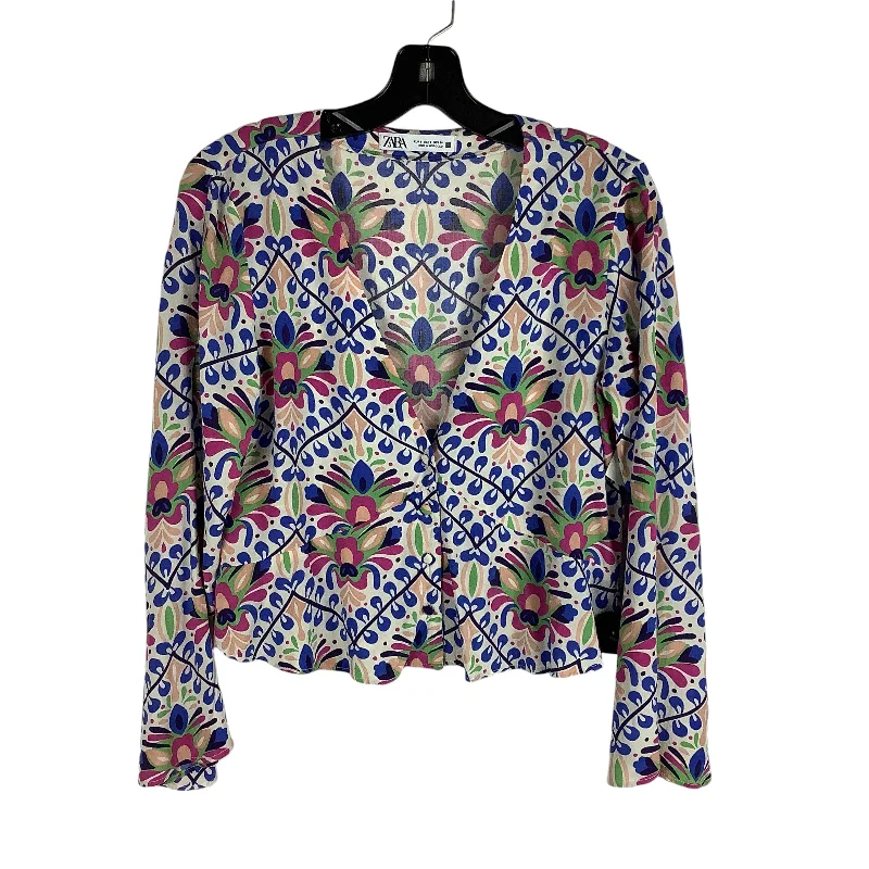 high-quality women's long sleeve topsTop Long Sleeve By Zara In Multi-colored, Size: S