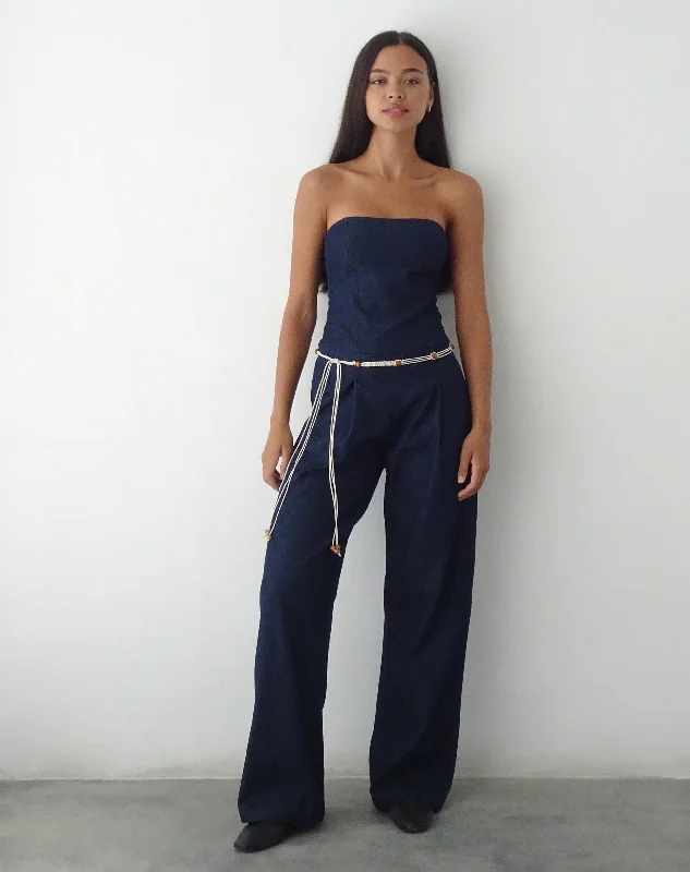 women's jumpsuits with self-ties at the waistKyaria Jumpsuit in Indigo