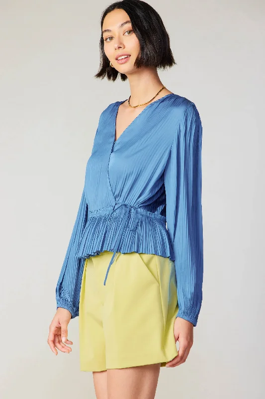 women's tops for those who love to dress up their casual looks with stylish topsPleated Wrap Top