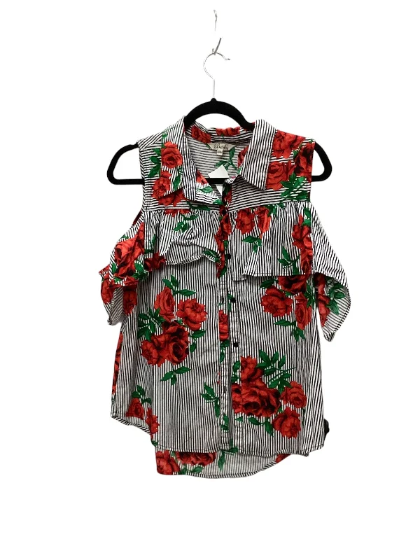 women's T-shirts with sustainable productionFloral Print Top Short Sleeve Blush, Size Xxl