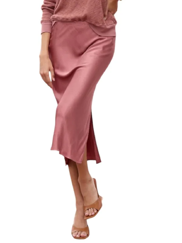 women's evening skirtsDorit Silky Slip Skirt In Rose Gold