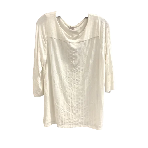 women's long sleeve tops for layeringTop Long Sleeve By Chicos In White, Size: L