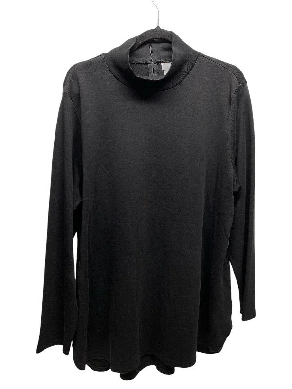 women's long sleeve tops for special occasionsTop Long Sleeve By Chicos In Black, Size: Xl